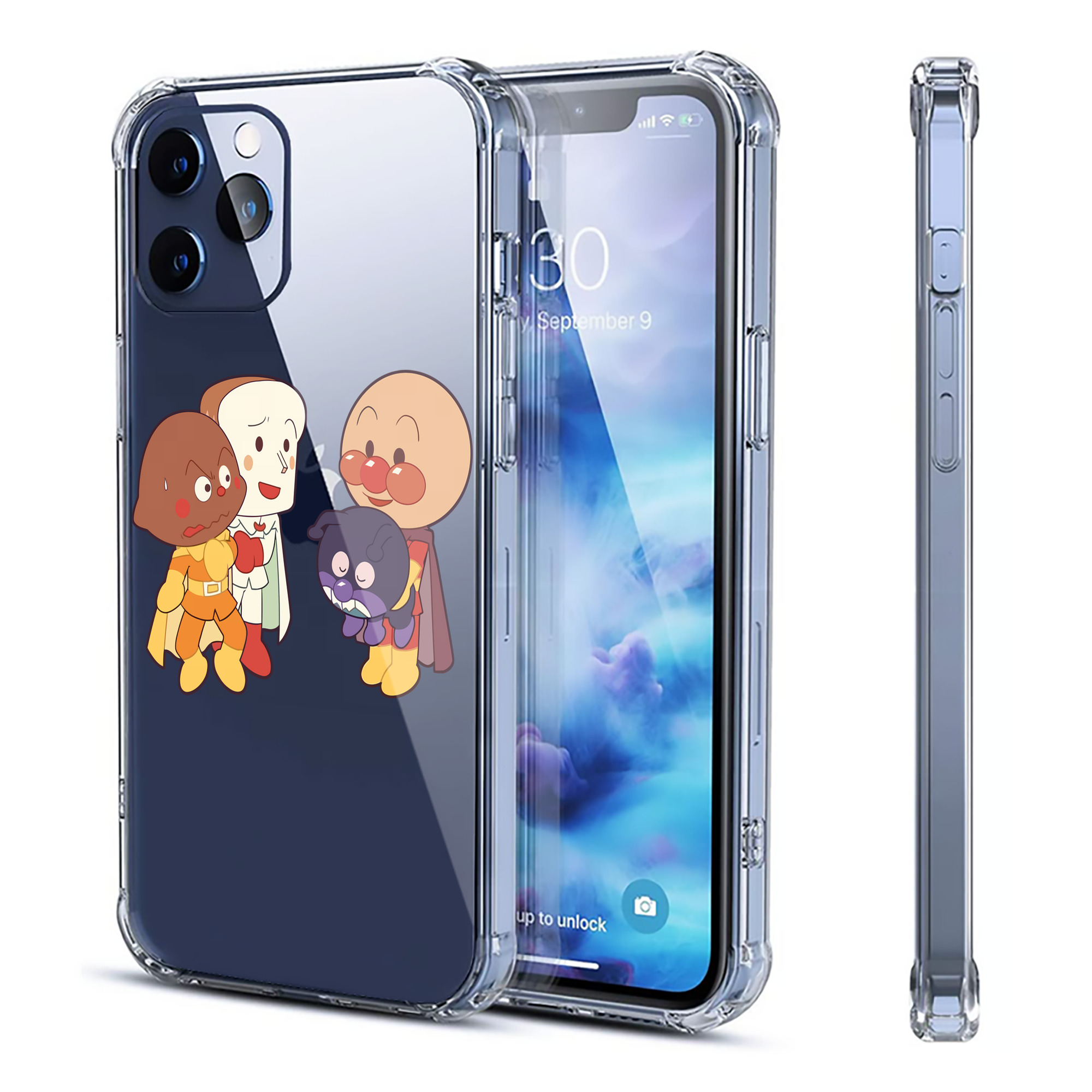 （画像用） アンパンマン Anpanman 【iPhone 12シリーズ対応】透明スマホケース（クリアソフトケース）